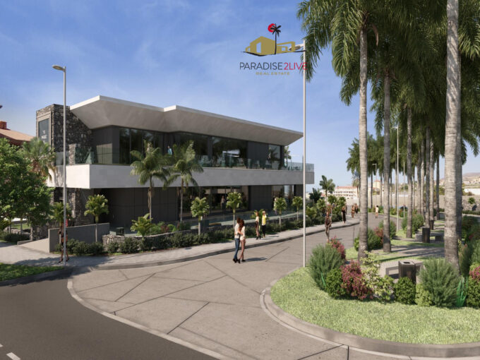 Vendesi terreno commerciale a Playa Paraíso con progetto centro commerciale ad Adeje, Tenerife.